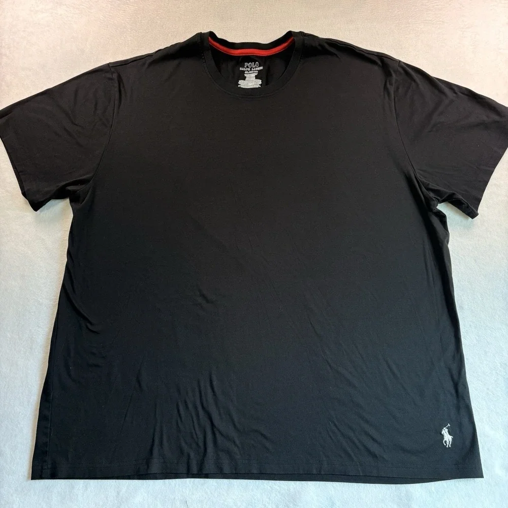 Polo Ralph Lauren Classic Fit Black T Shirt Men 2XL White Pony Logo Cotton Tee